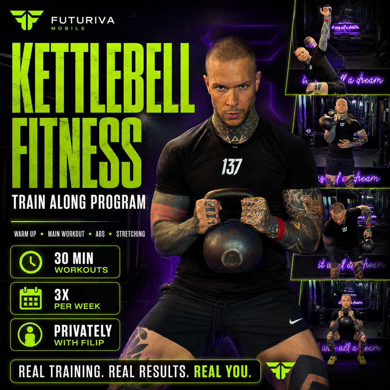 Kettlebell Fitness #1 — train along, 30 мин, 3× неделно